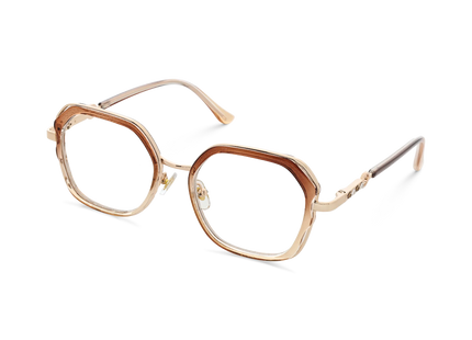 Ellie Brown Gradient/Gold Square Glasses-Side Angle View 3