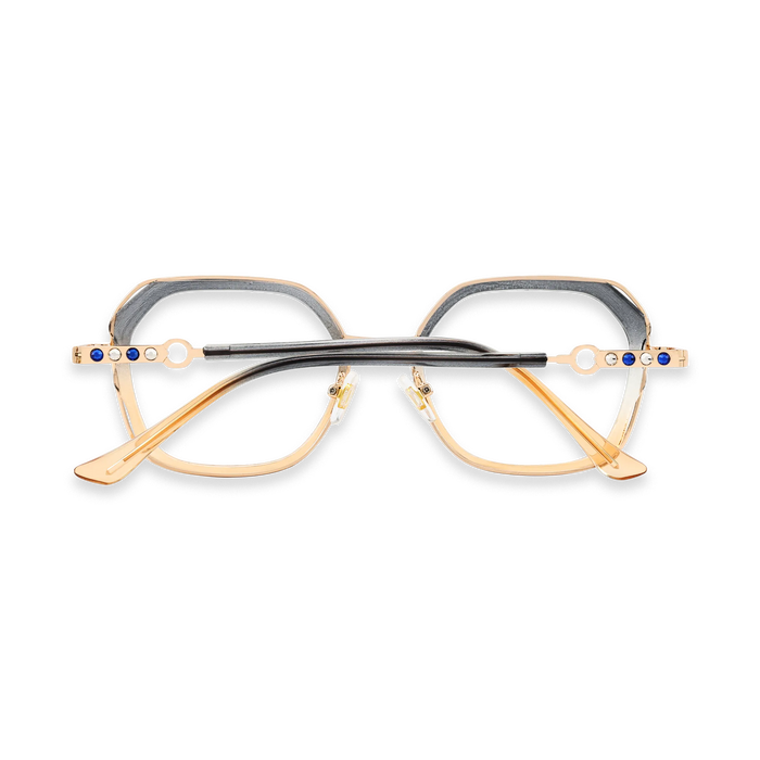 Ellie Grey to Champagne/Gold Square Glasses-Back View 5