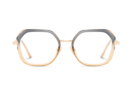 Ellie Grey to Champagne/Gold Square Glasses-Front Unfolded View 2