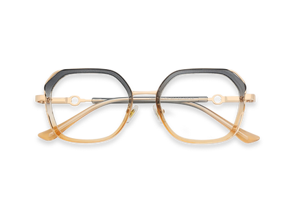 Ellie Grey to Champagne/Gold Square Glasses-Front view 1