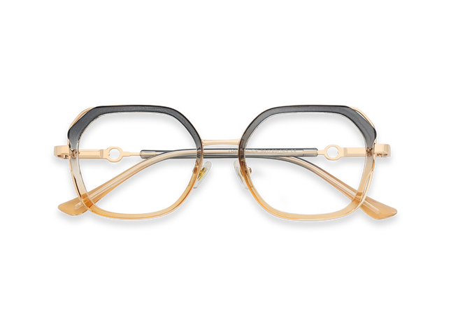 Ellie Grey to Champagne/Gold Square Glasses-Front view 1