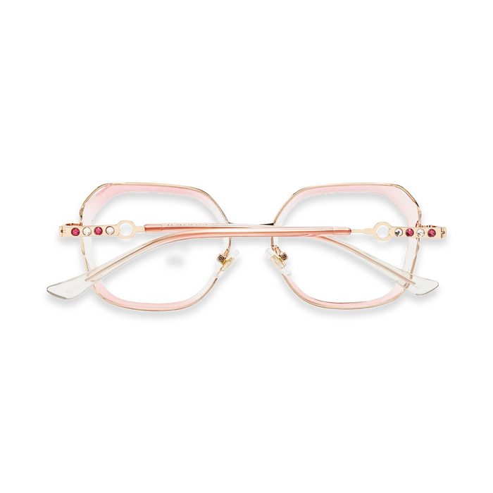 Ellie Pink Gradient /Gold Square Glasses-Back View 5