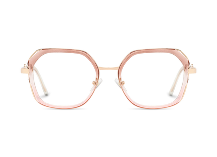 Ellie Purple Gradient/Gold Square Glasses-Front Unfolded View 2