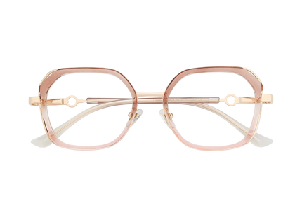 Ellie Purple Gradient/Gold Square Glasses-Front view 1