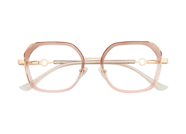 Ellie Purple Gradient/Gold Square Glasses-Front view 1