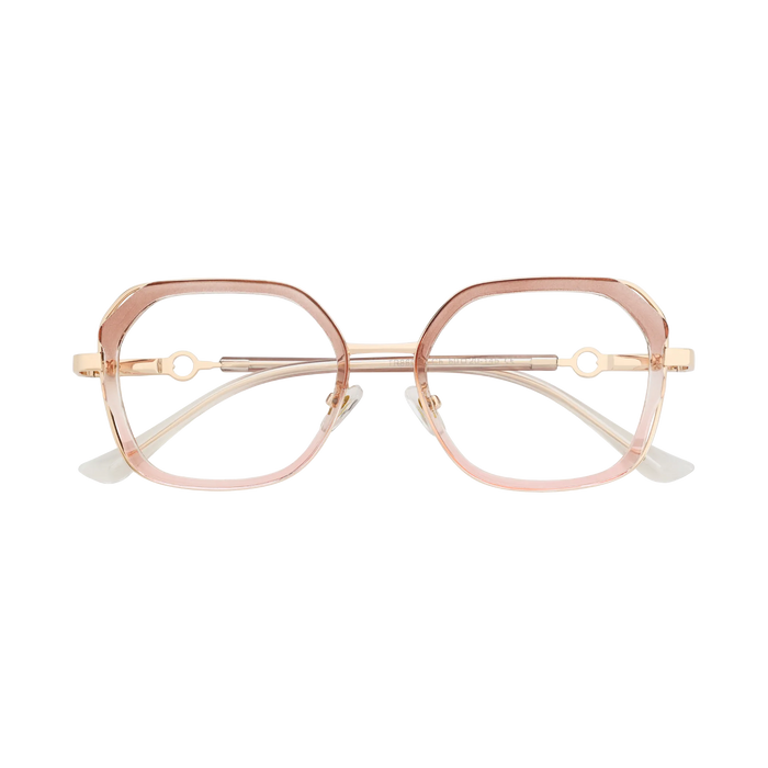 Ellie Purple Gradient/Gold Square Glasses-Front view 1