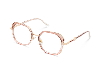 Ellie Purple Gradient/Gold Square Glasses-Side Angle View 3