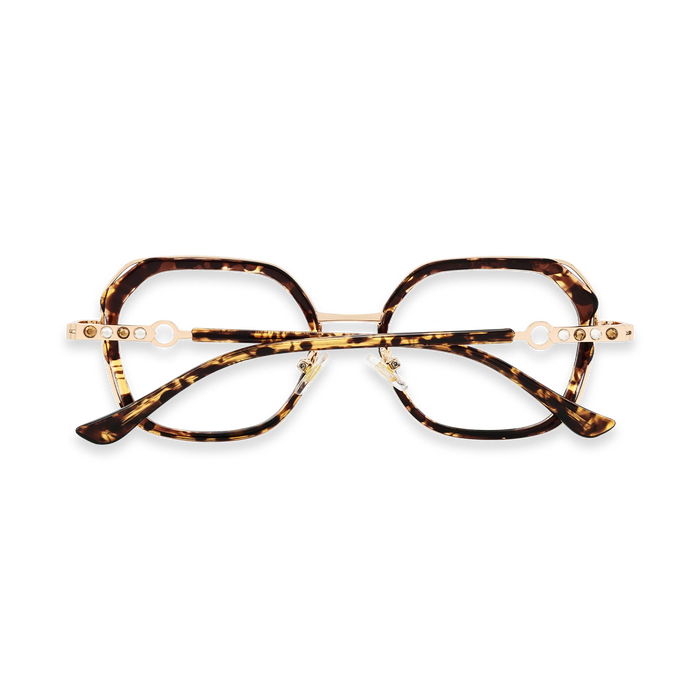 Ellie Tortoise/Gold Square Glasses-Back View 5