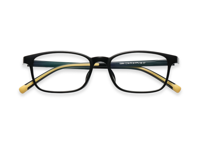 Eydology Addie Black w Yellow Kids Glasses 1