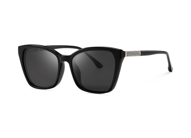 Eydology Ainsley Black/Polarized Grey Lens Clip on Sunglasses 2
