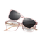 Eydology Ainsley Crystal Lilac Pink/Polarized Grey Lens Clip on Sunglasses 1