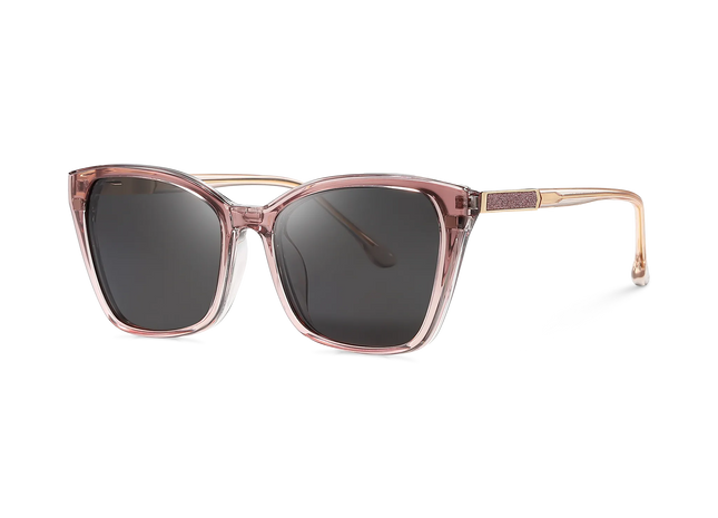 Eydology Ainsley Crystal Lilac Pink/Polarized Grey Lens Clip on Sunglasses 2