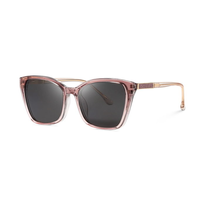 Eydology Ainsley Crystal Lilac Pink/Polarized Grey Lens Clip on Sunglasses 2