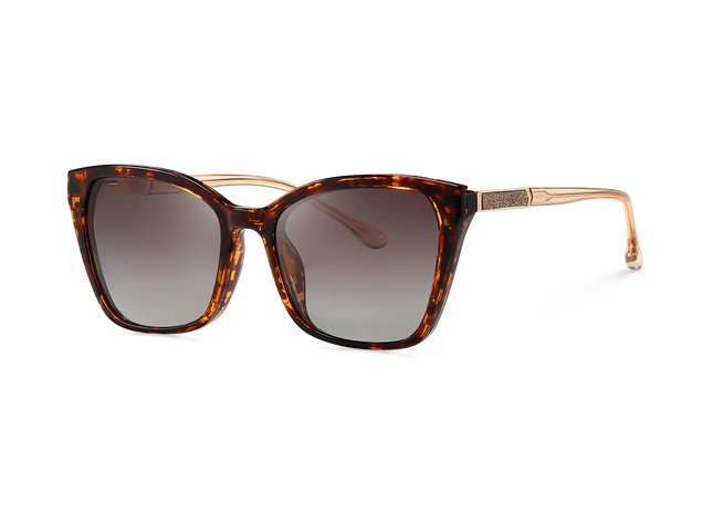 Eydology Ainsley Tortoise/Polarized Brown Lens Clip on Sunglasses 2