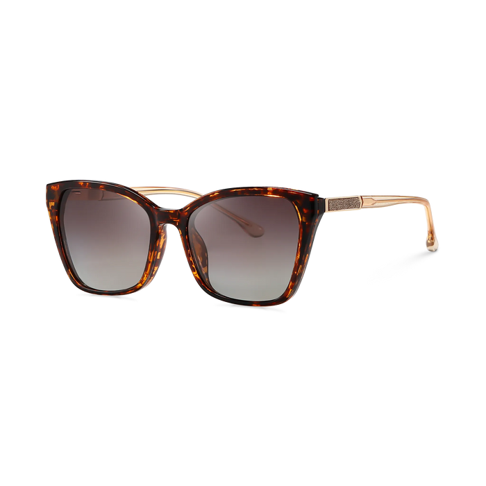 Eydology Ainsley Tortoise/Polarized Brown Lens Clip on Sunglasses 2