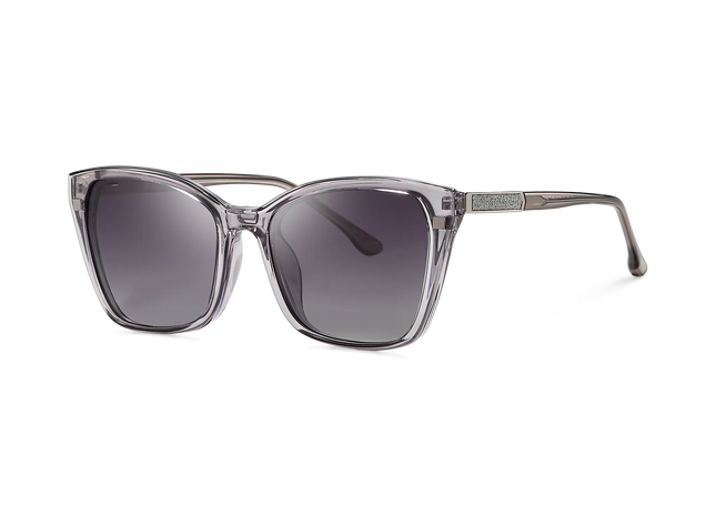 Eydology Ainsley Transparent Grey /Polarized  Grey lens Clip on Sunglasses   2
