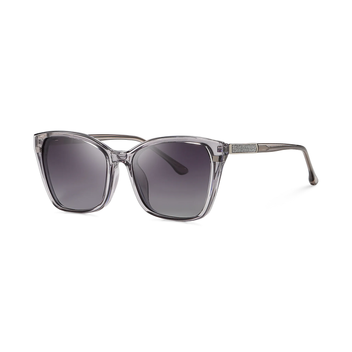 Eydology Ainsley Transparent Grey /Polarized  Grey lens Clip on Sunglasses   2