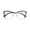 Eydology Alaina Gold/Black Cat Eye Glasses 1
