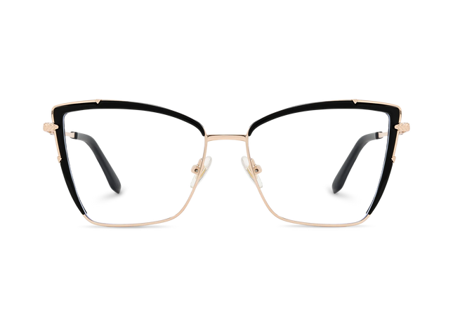 Eydology Alaina Gold/Black Cat Eye Glasses 2