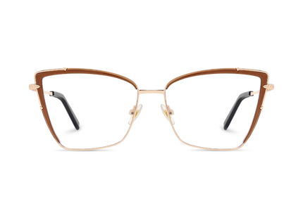 Eydology Alaina Gold/Brown Cat Eye Glasses 2