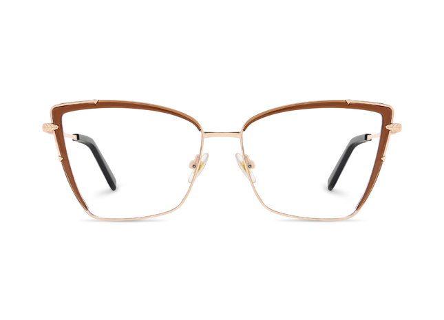 Eydology Alaina Gold/Brown Cat Eye Glasses 2
