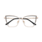 Eydology Alaina Gold/Crystal Grey Cat Eye Glasses 1