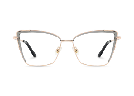 Eydology Alaina Gold/Crystal Grey Cat Eye Glasses 2