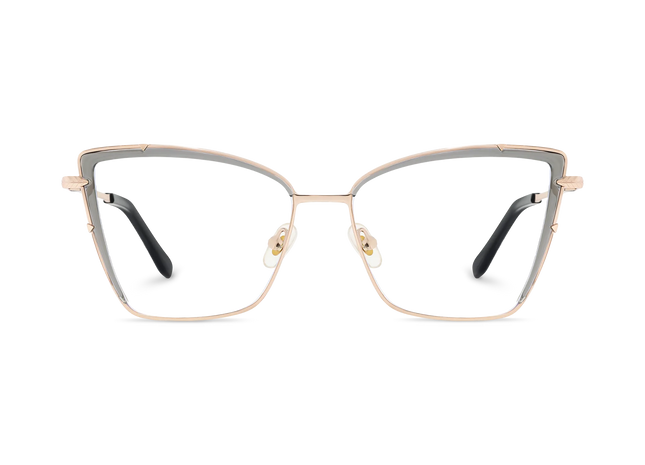 Eydology Alaina Gold/Crystal Grey Cat Eye Glasses 2
