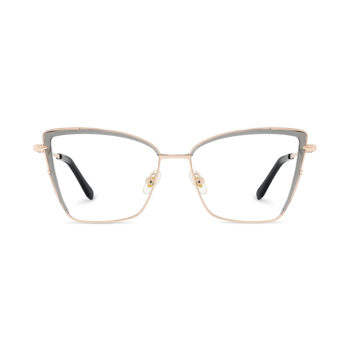 Eydology Alaina Gold/Crystal Grey Cat Eye Glasses 2