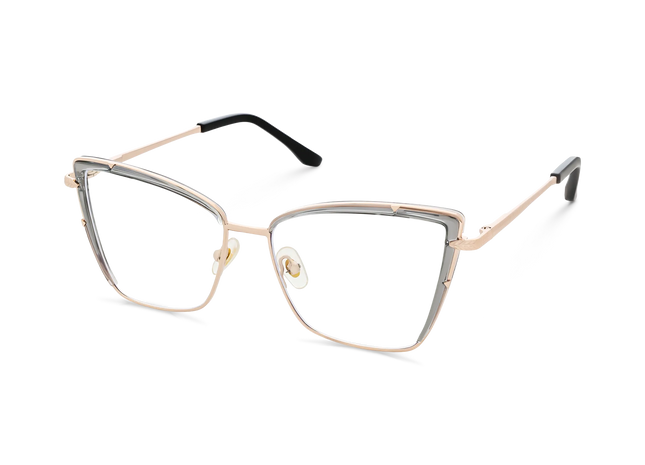 Eydology Alaina Gold/Crystal Grey Cat Eye Glasses 3