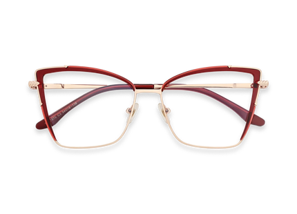 Eydology Alaina Gold/Crystal Red Cat Eye Glasses 1