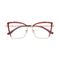 Eydology Alaina Gold/Crystal Red Cat Eye Glasses 1