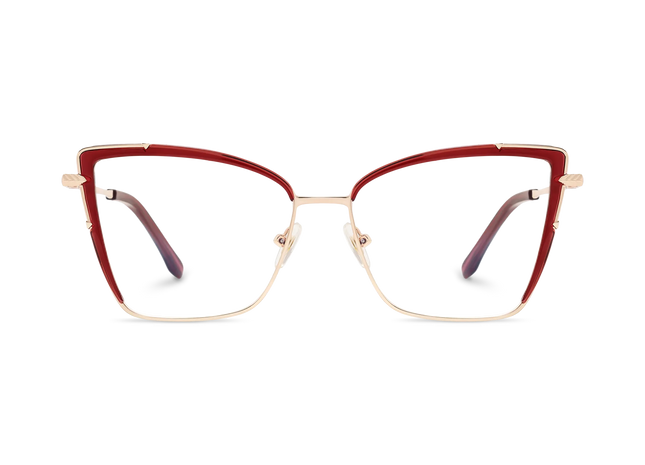 Eydology Alaina Gold/Crystal Red Cat Eye Glasses 2