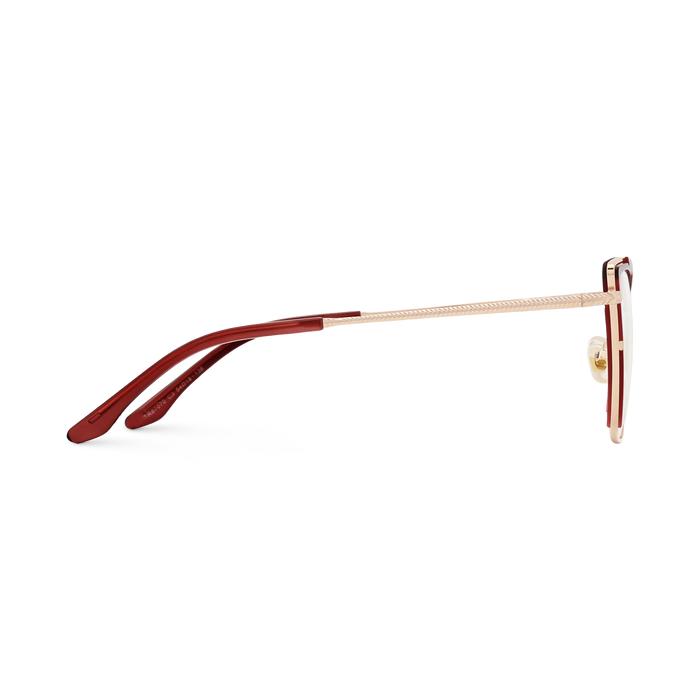 Eydology Alaina Gold/Crystal Red Cat Eye Glasses 4