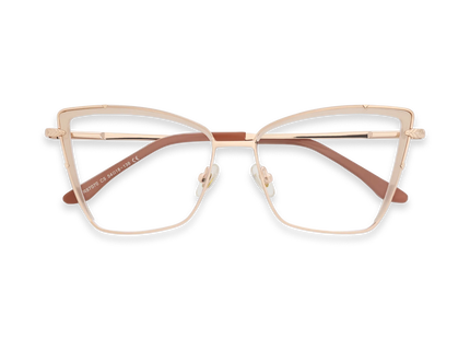 Eydology Alaina Gold/Translucent White Cat Eye Glasses 1