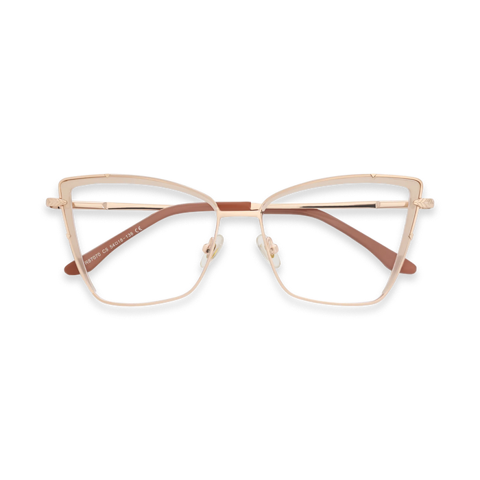 Eydology Alaina Gold/Translucent White Cat Eye Glasses 1