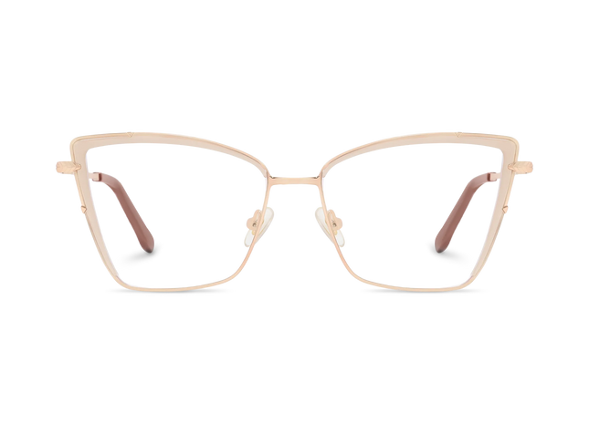 Eydology Alaina Gold/Translucent White Cat Eye Glasses 2