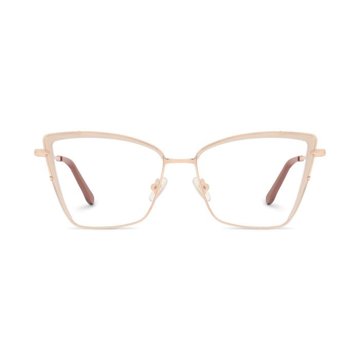 Eydology Alaina Gold/Translucent White Cat Eye Glasses 2