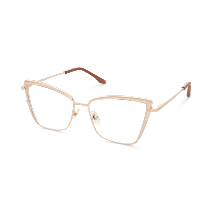 Eydology Alaina Gold/Translucent White Cat Eye Glasses 3