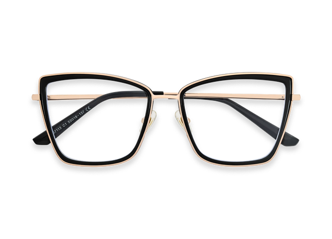 Eydology Alayna Black Women's Cat Eye Glasses 1