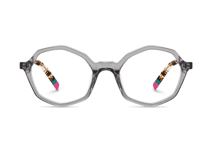 Eydology Aleah Clear Grey Glasses 1