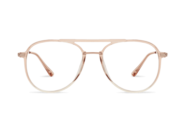 Eydology Aliana Clear Orange Pink/ Rose Gold Glasses 1