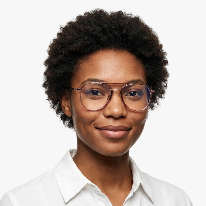 Eydology Aliana Clear Pink/ Rose Gold Glasses 3