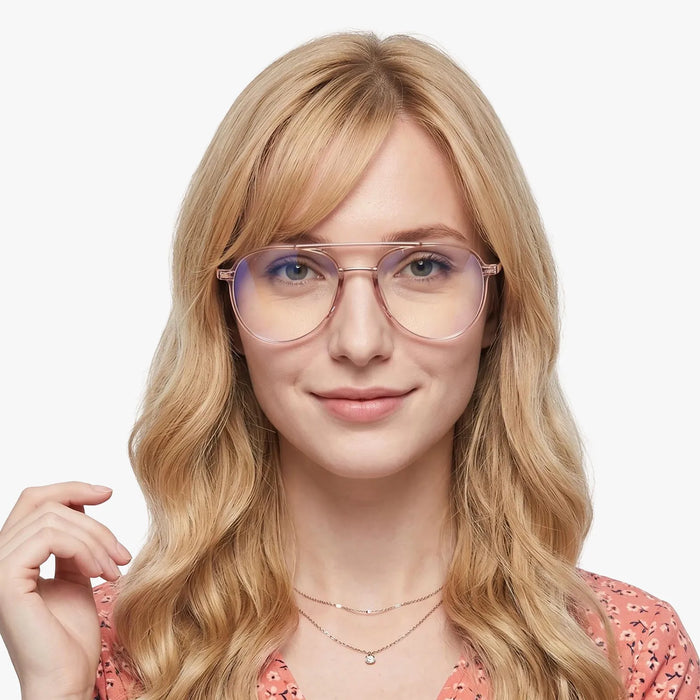 Eydology Aliana Clear Pink/ Rose Gold Glasses 4