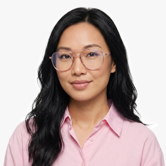 Eydology Aliana Clear Pink/ Rose Gold Glasses 5