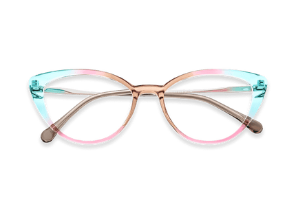 Eydology Alina Clear Brown Pink Blue /Silver Glasses 1
