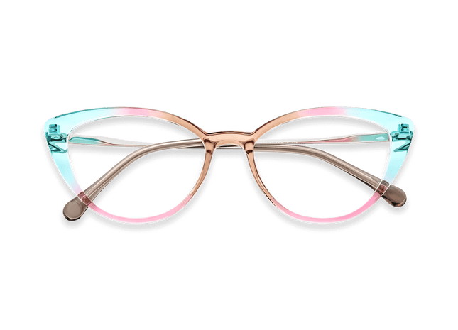 Eydology Alina Clear Brown Pink Blue /Silver Glasses 1
