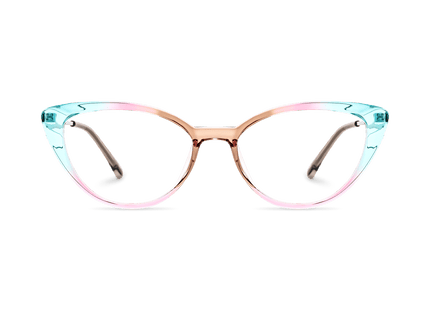 Eydology Alina Clear Brown Pink Blue /Silver Glasses 2
