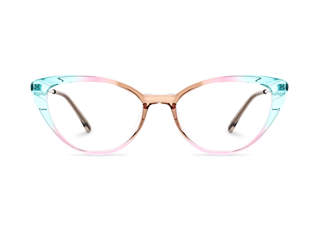 Eydology Alina Clear Brown Pink Blue /Silver Glasses 2