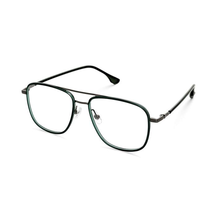 Eydology Alistair Clear Dark Green/Gun Glasses 3